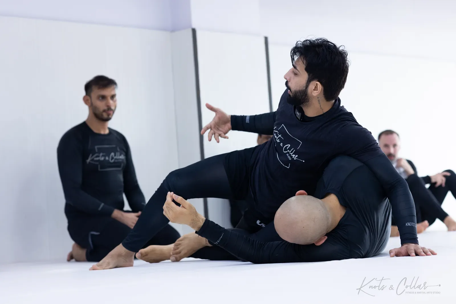Professor Binish Sukhija teaching a Brazilian jiu-jitsu class at Knots & Collar, Defence Colony, New Delhi