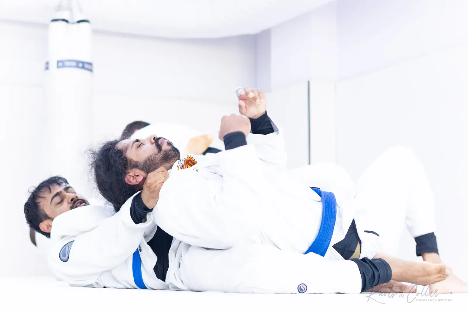 A gi Brazilian Jiu-Jitsu submission at Knots & Collar, Defence Colony, New Delhi, India
