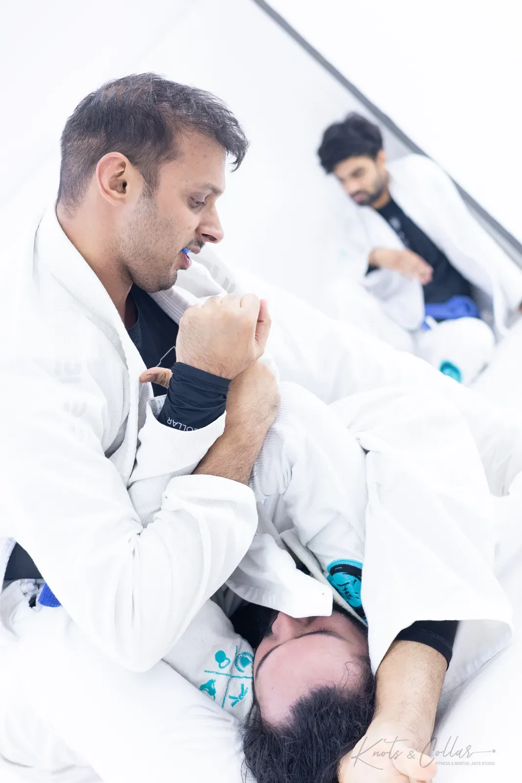 A gi Brazilian Jiu-Jitsu submission at Knots & Collar, Defence Colony, New Delhi, India