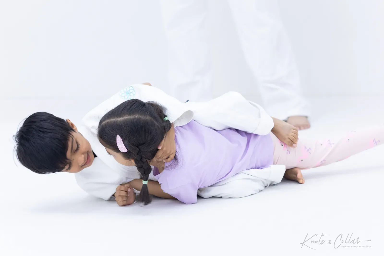 Children training Brazilian Jiu-Jitsu at Knots & Collar, Defence Colony, New Delhi, India