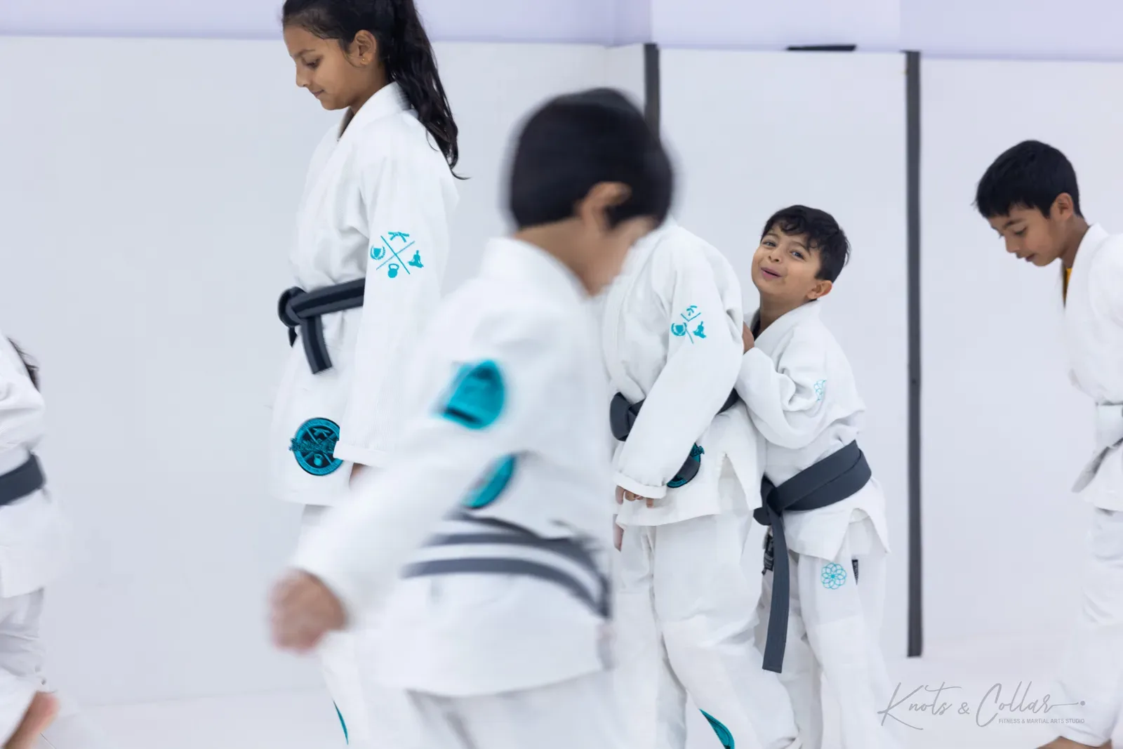Kids' Brazilian Jiu-Jitsu class at Knots & Collar, Defence Colony, New Delhi, India