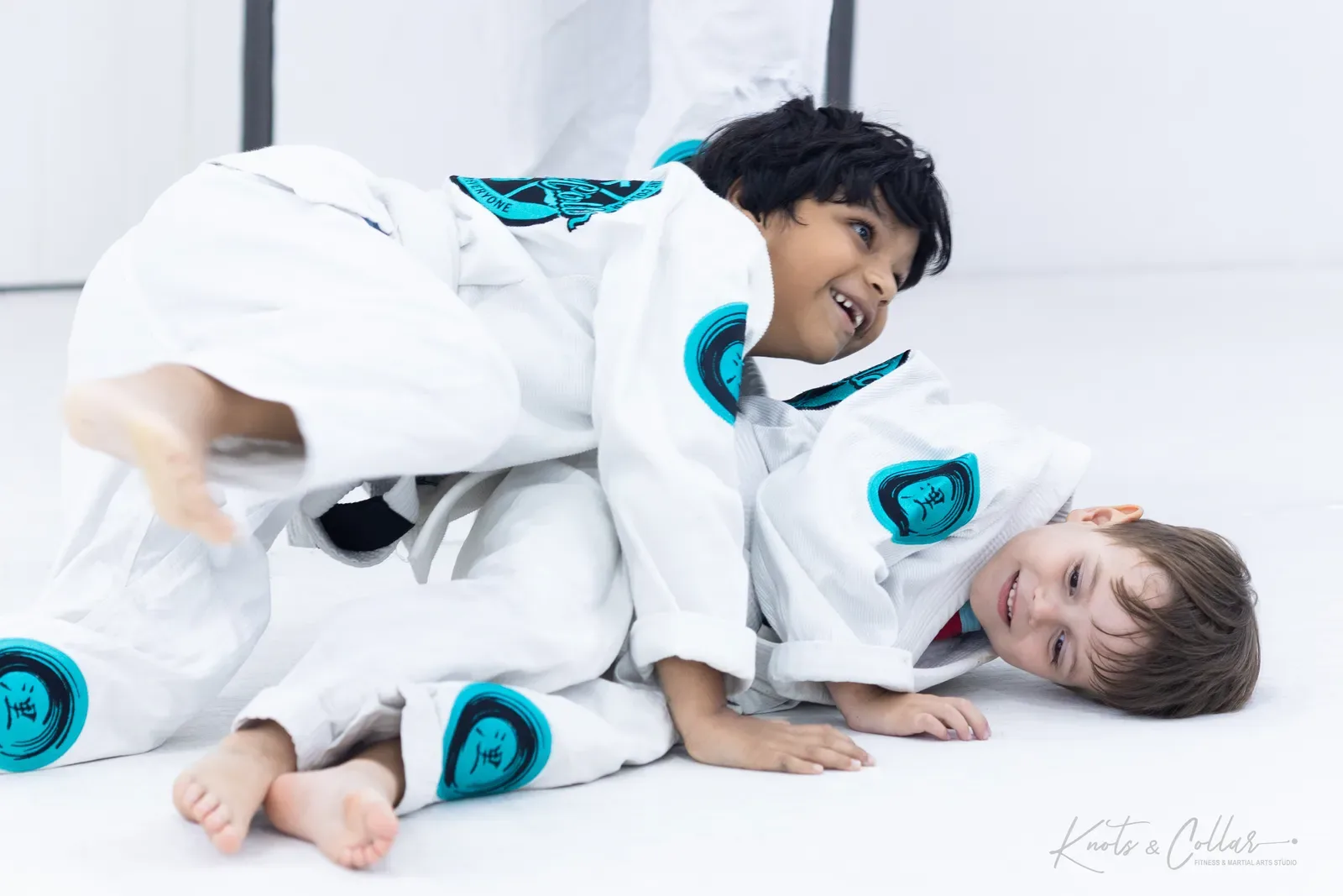 Children training Brazilian Jiu-Jitsu at Knots & Collar, Defence Colony, New Delhi, India