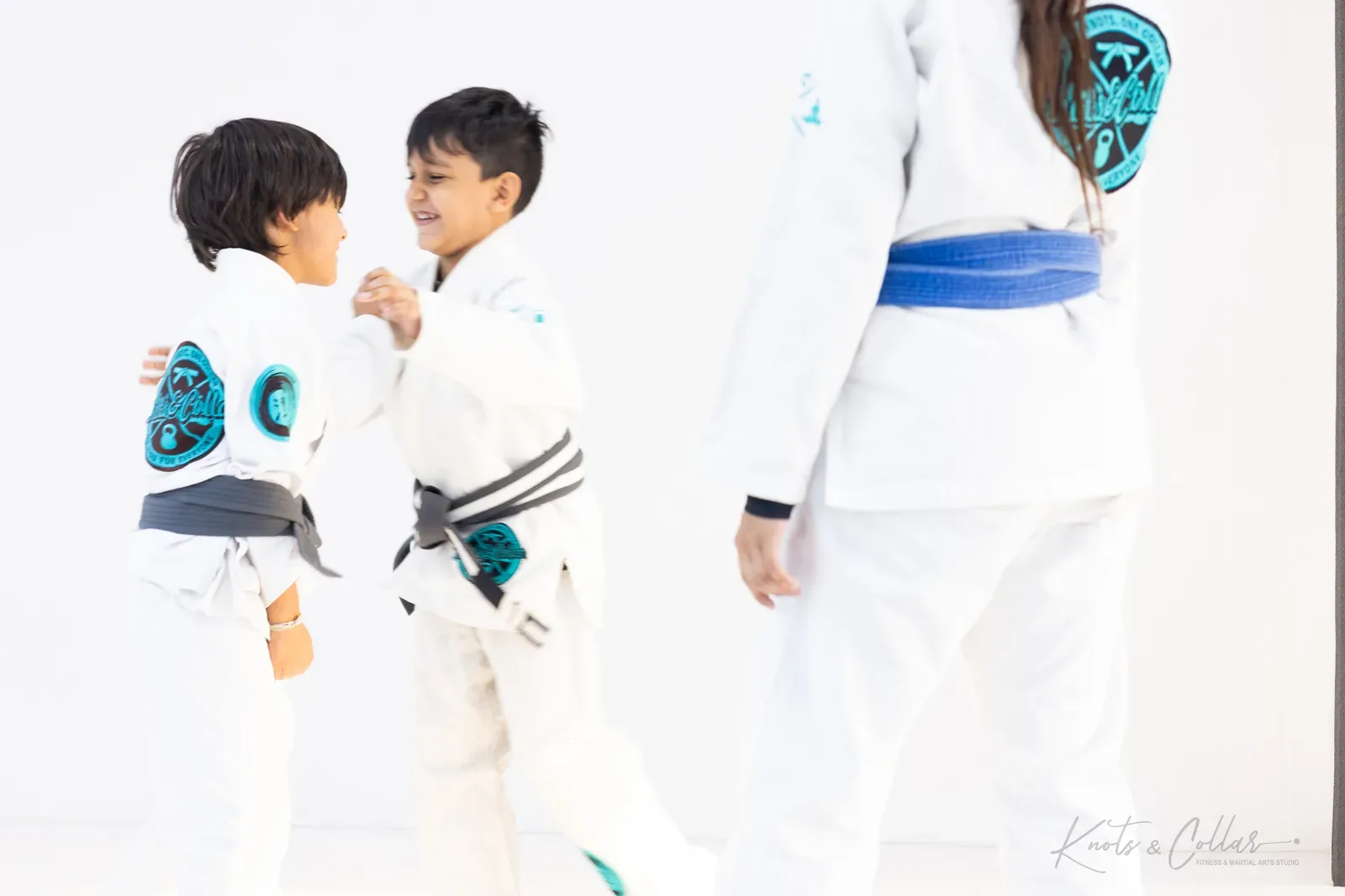 Children training Brazilian Jiu-Jitsu at Knots & Collar, Defence Colony, New Delhi, India