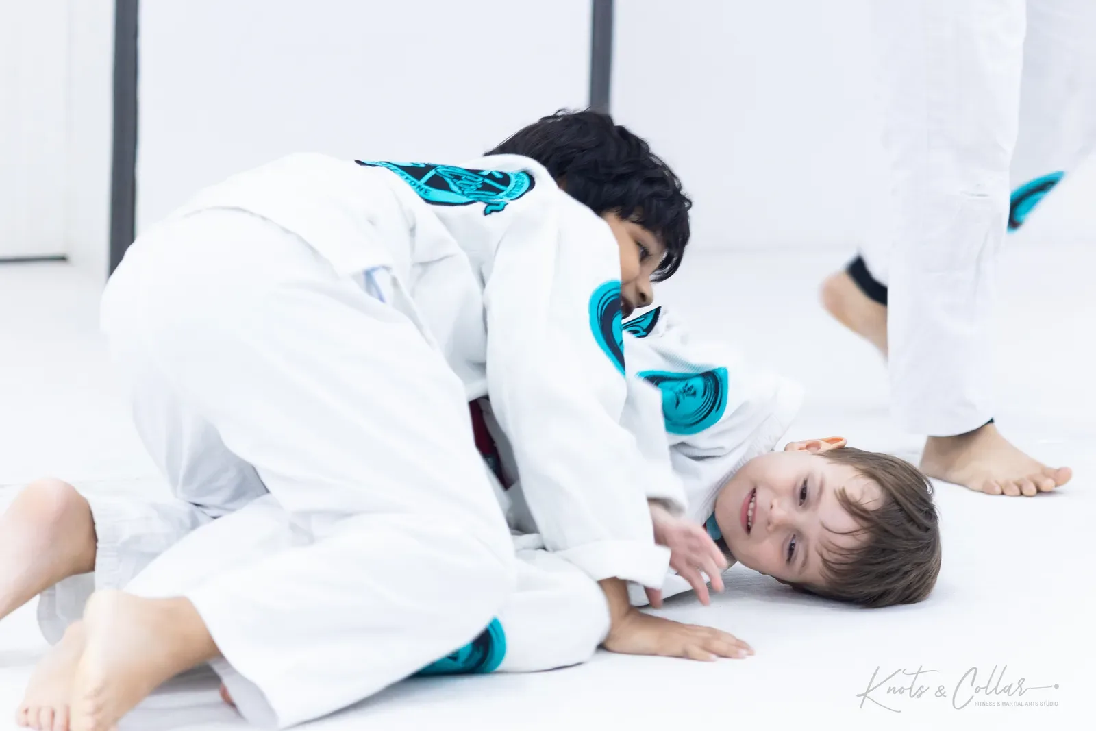 Children training Brazilian Jiu-Jitsu at Knots & Collar, Defence Colony, New Delhi, India