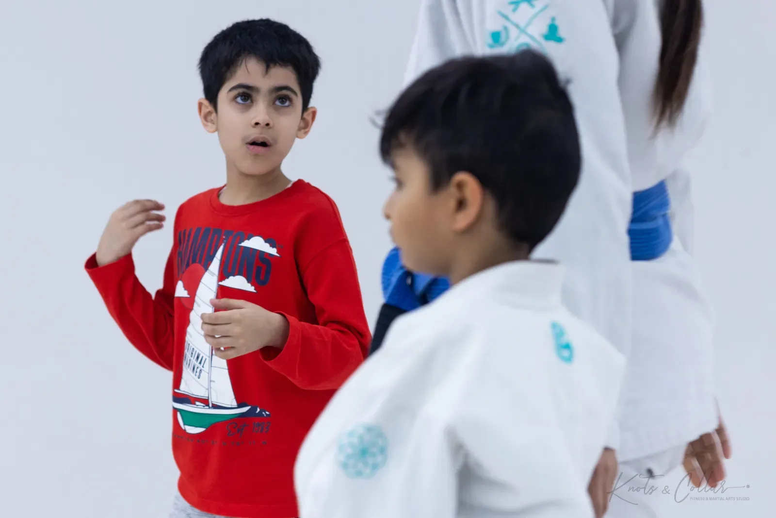 Children training Brazilian Jiu-Jitsu at Knots & Collar, Defence Colony, New Delhi, India