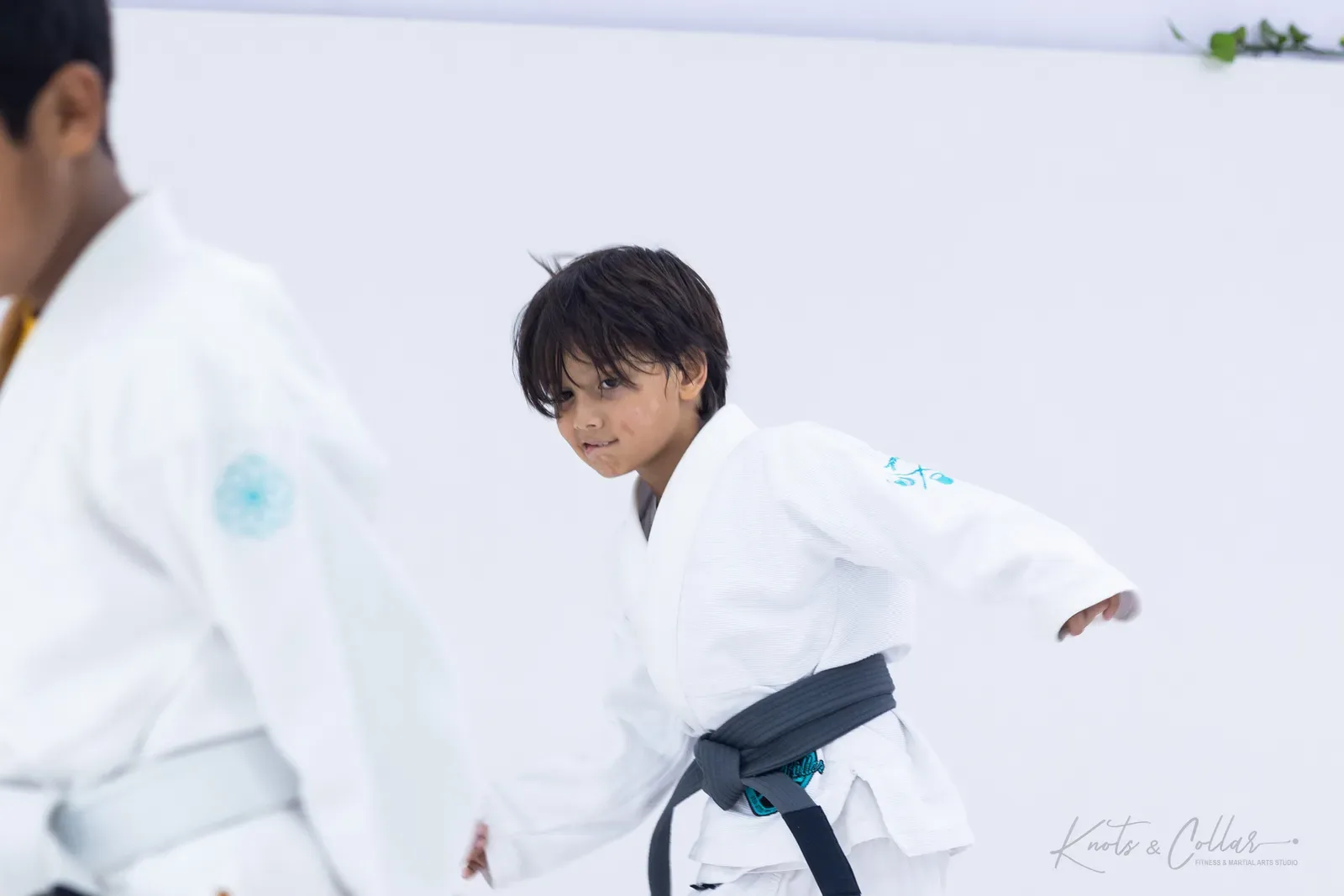 A young student on the mat at Knots & Collar, Defence Colony, New Delhi, India
