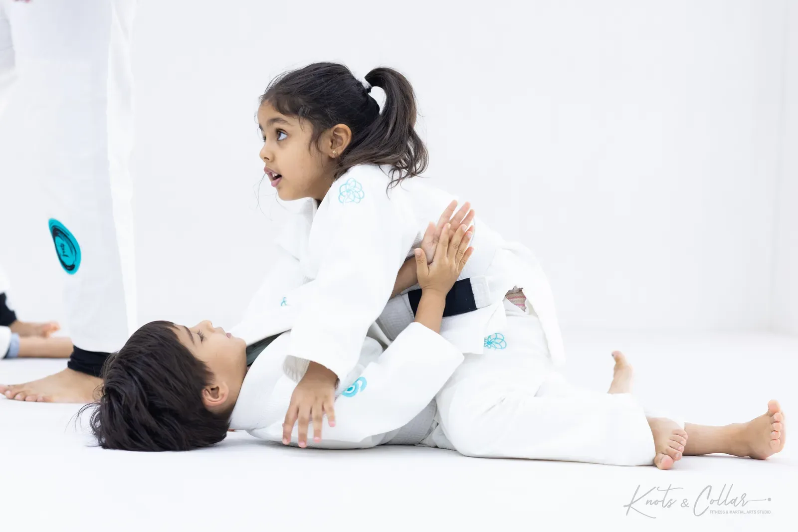 Children training Brazilian Jiu-Jitsu at Knots & Collar, Defence Colony, New Delhi, India