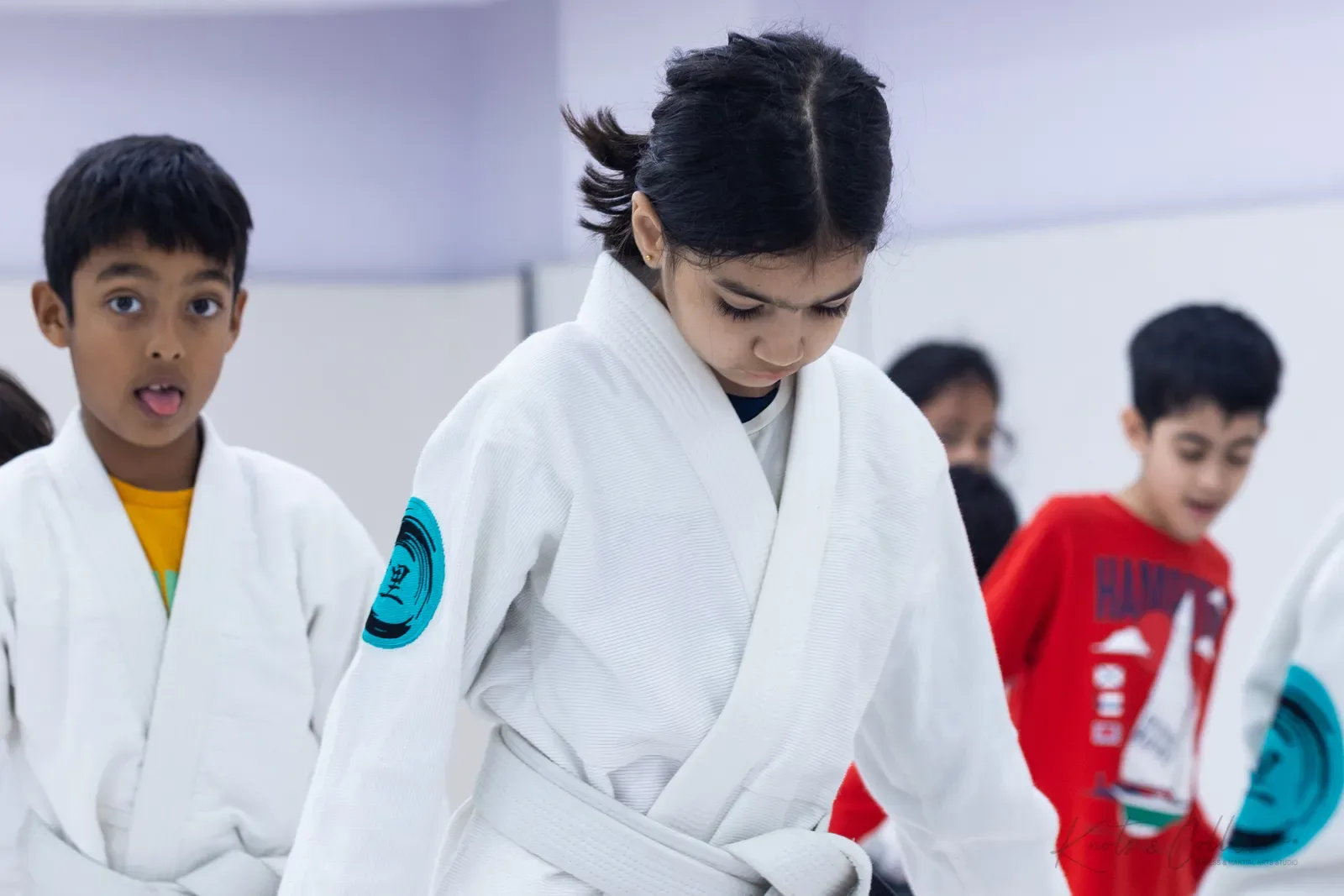 Children training Brazilian Jiu-Jitsu at Knots & Collar, Defence Colony, New Delhi, India