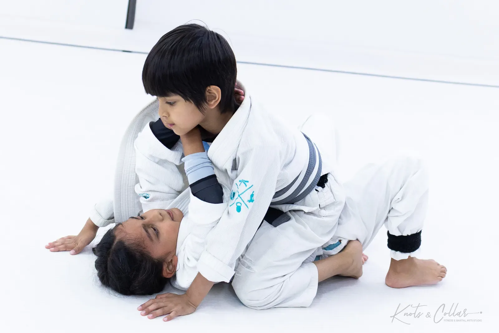 Kids competing at King of the Tatami (April 2025) at Knots & Collar, Defence Colony, New Delhi, India