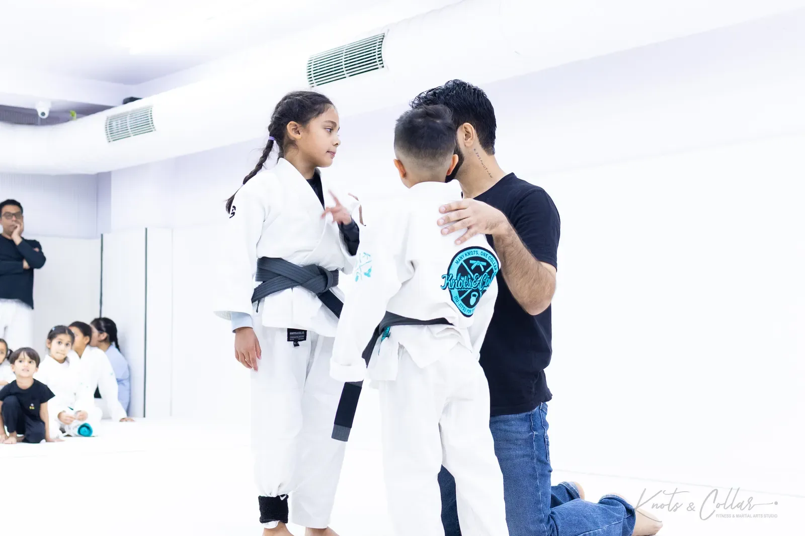 Kids competing at King of the Tatami (April 2025) at Knots & Collar, Defence Colony, New Delhi, India