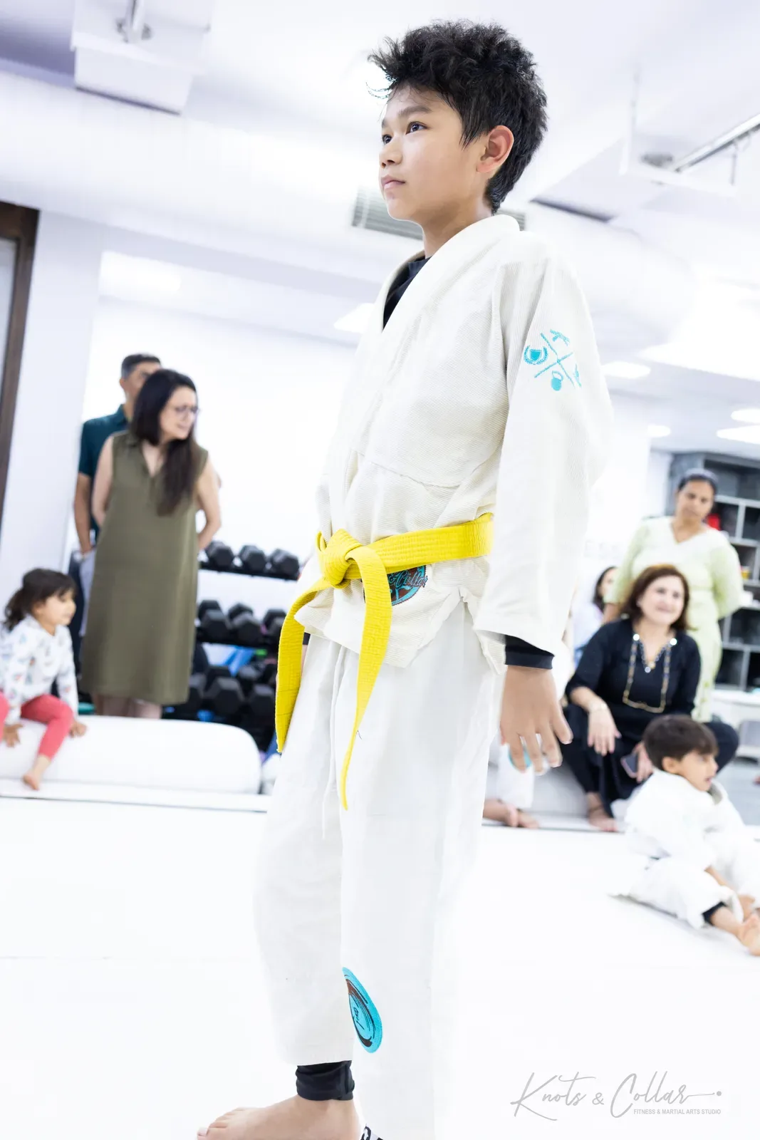 Kids competing at King of the Tatami (April 2025) at Knots & Collar, Defence Colony, New Delhi, India