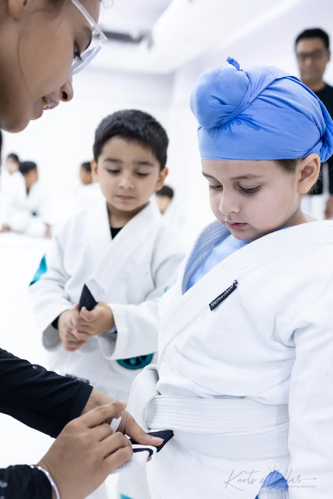 Kids competing at King of the Tatami (April 2025) at Knots & Collar, Defence Colony, New Delhi, India