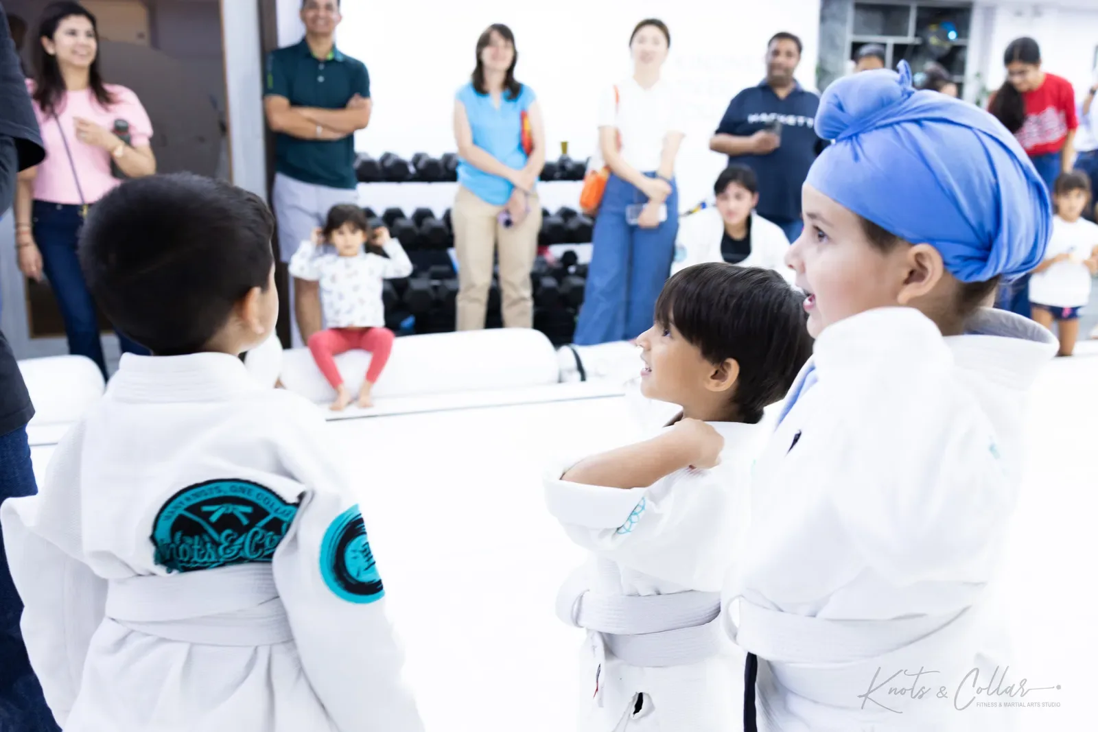 Kids competing at King of the Tatami (April 2025) at Knots & Collar, Defence Colony, New Delhi, India