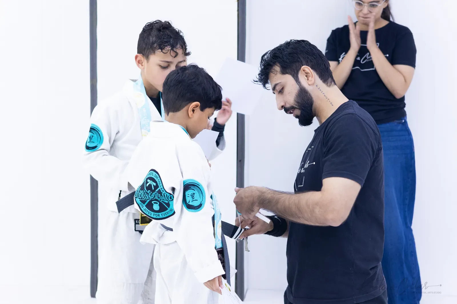 Kids competing at King of the Tatami (November 2025) at Knots & Collar, Defence Colony, New Delhi, India