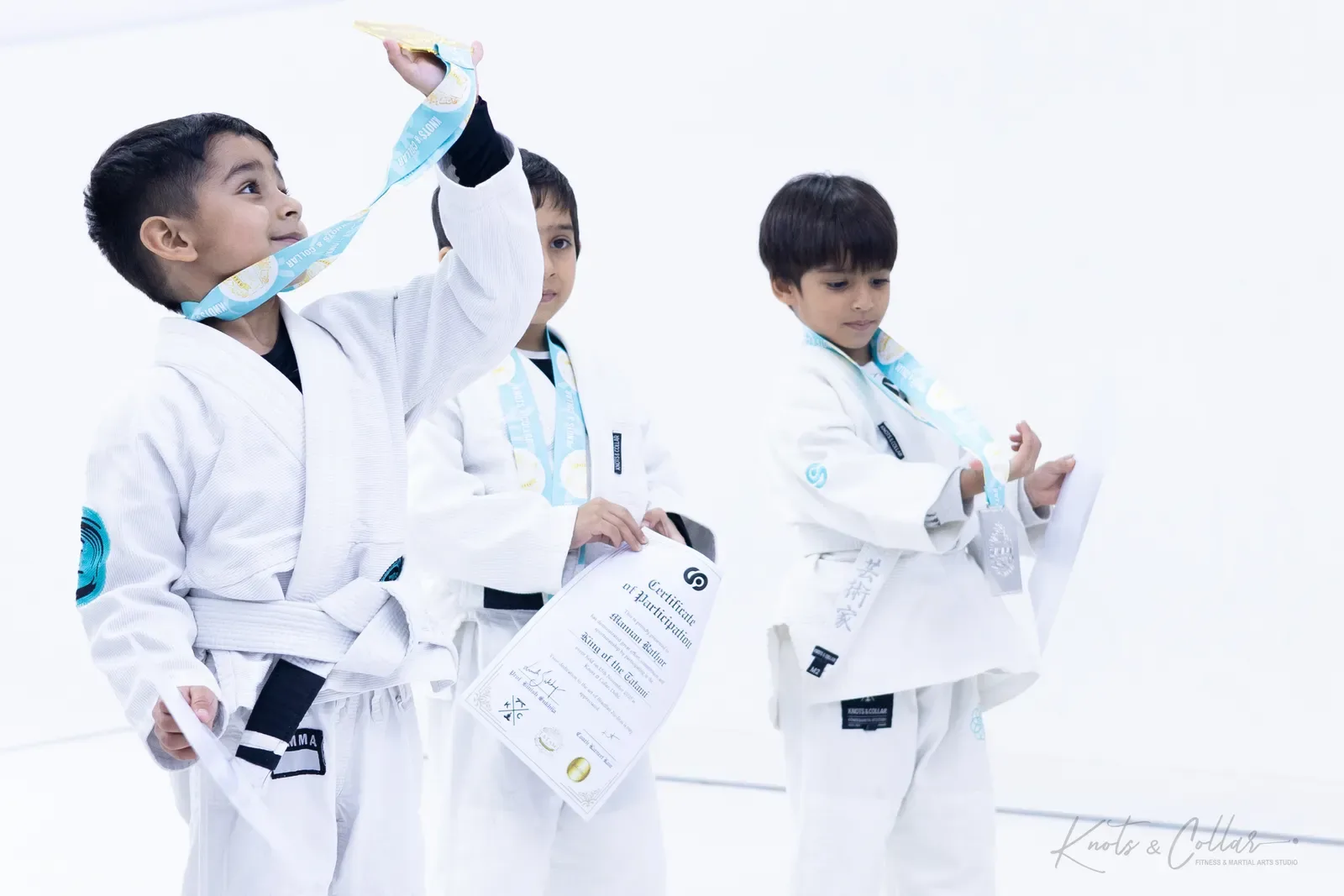 Kids competing at King of the Tatami (November 2025) at Knots & Collar, Defence Colony, New Delhi, India