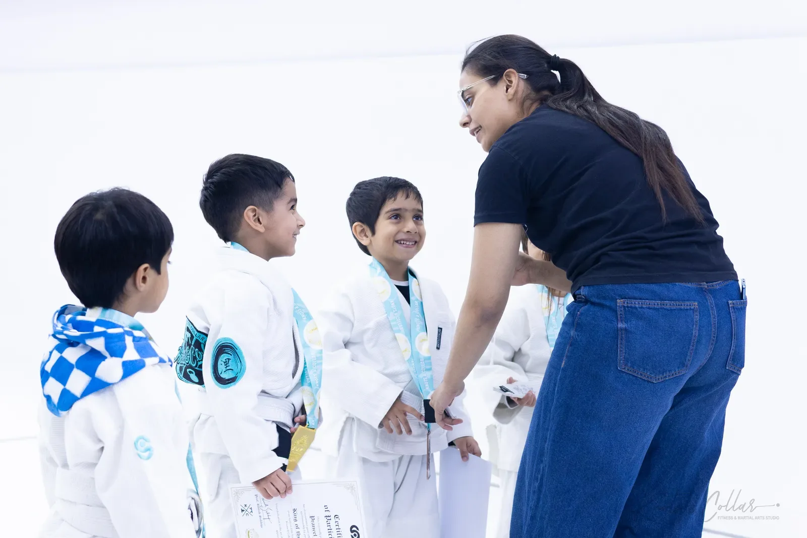 Kids competing at King of the Tatami (November 2025) at Knots & Collar, Defence Colony, New Delhi, India
