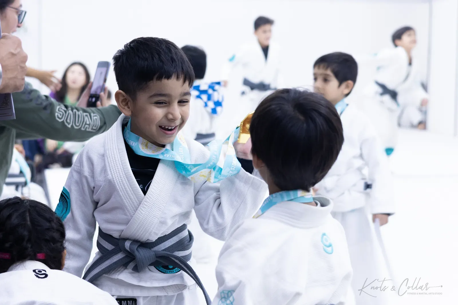 Kids competing at King of the Tatami (November 2025) at Knots & Collar, Defence Colony, New Delhi, India