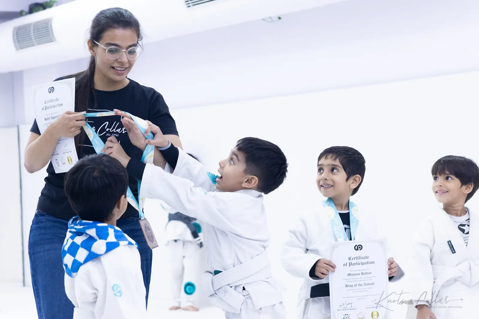 King of the Tatami — Kids, November 2025: a Brazilian Jiu-Jitsu competition at Knots & Collar, Defence Colony, New Delhi, India