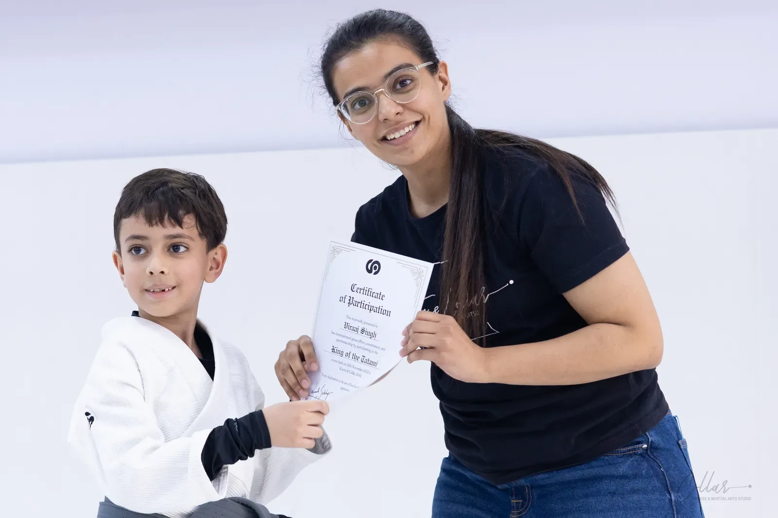 Kids competing at King of the Tatami (November 2025) at Knots & Collar, Defence Colony, New Delhi, India