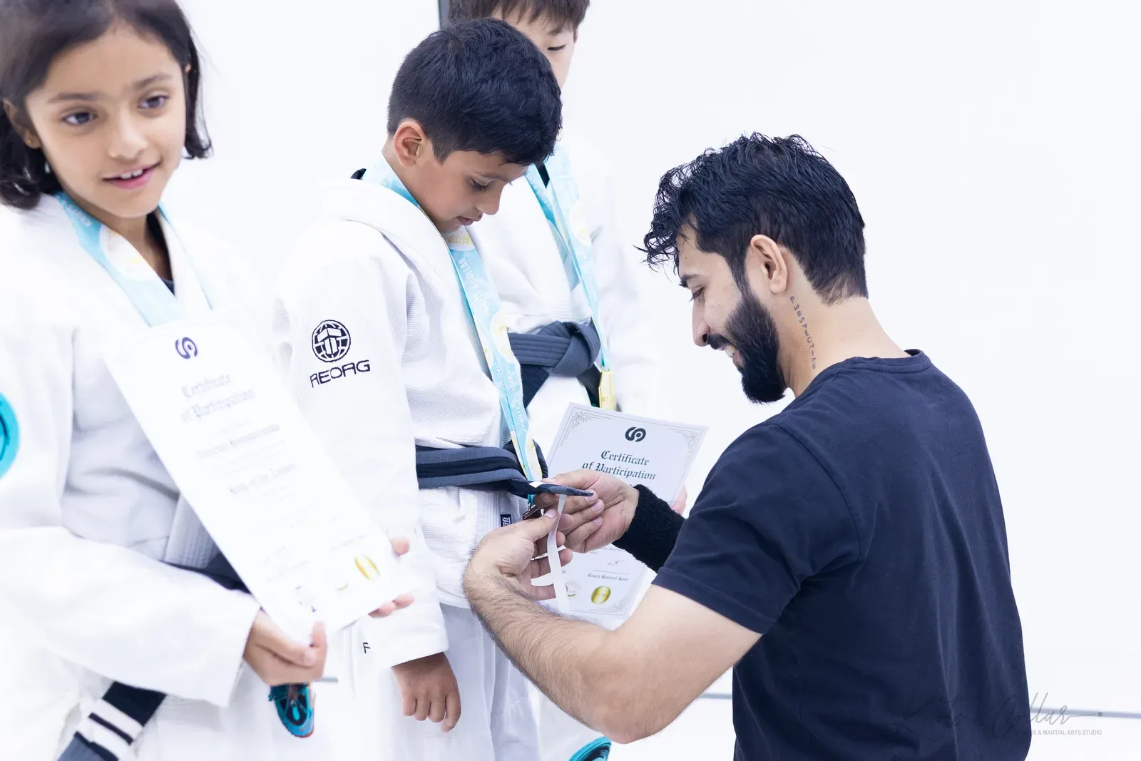 Kids competing at King of the Tatami (November 2025) at Knots & Collar, Defence Colony, New Delhi, India