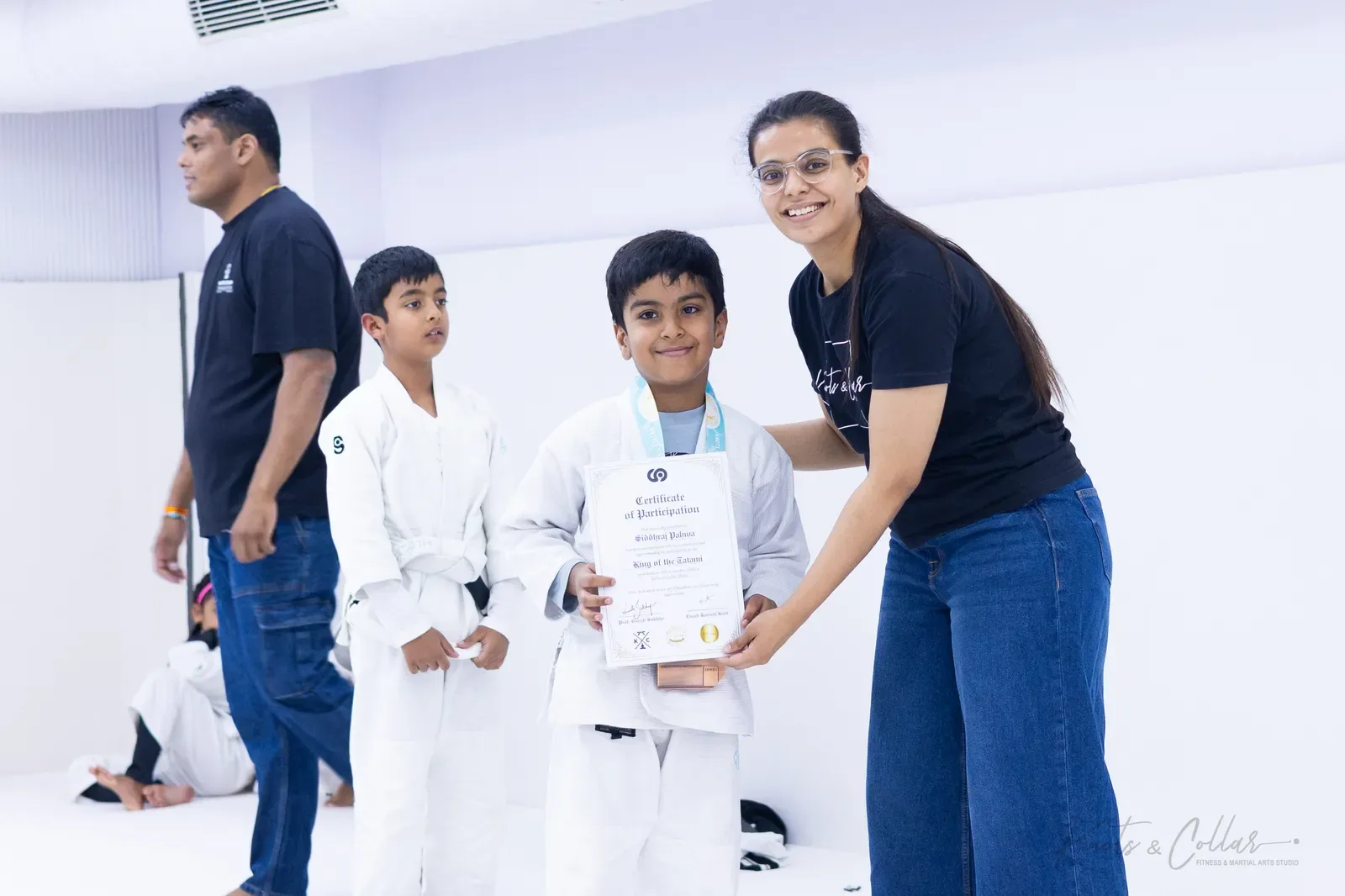 Kids competing at King of the Tatami (November 2025) at Knots & Collar, Defence Colony, New Delhi, India