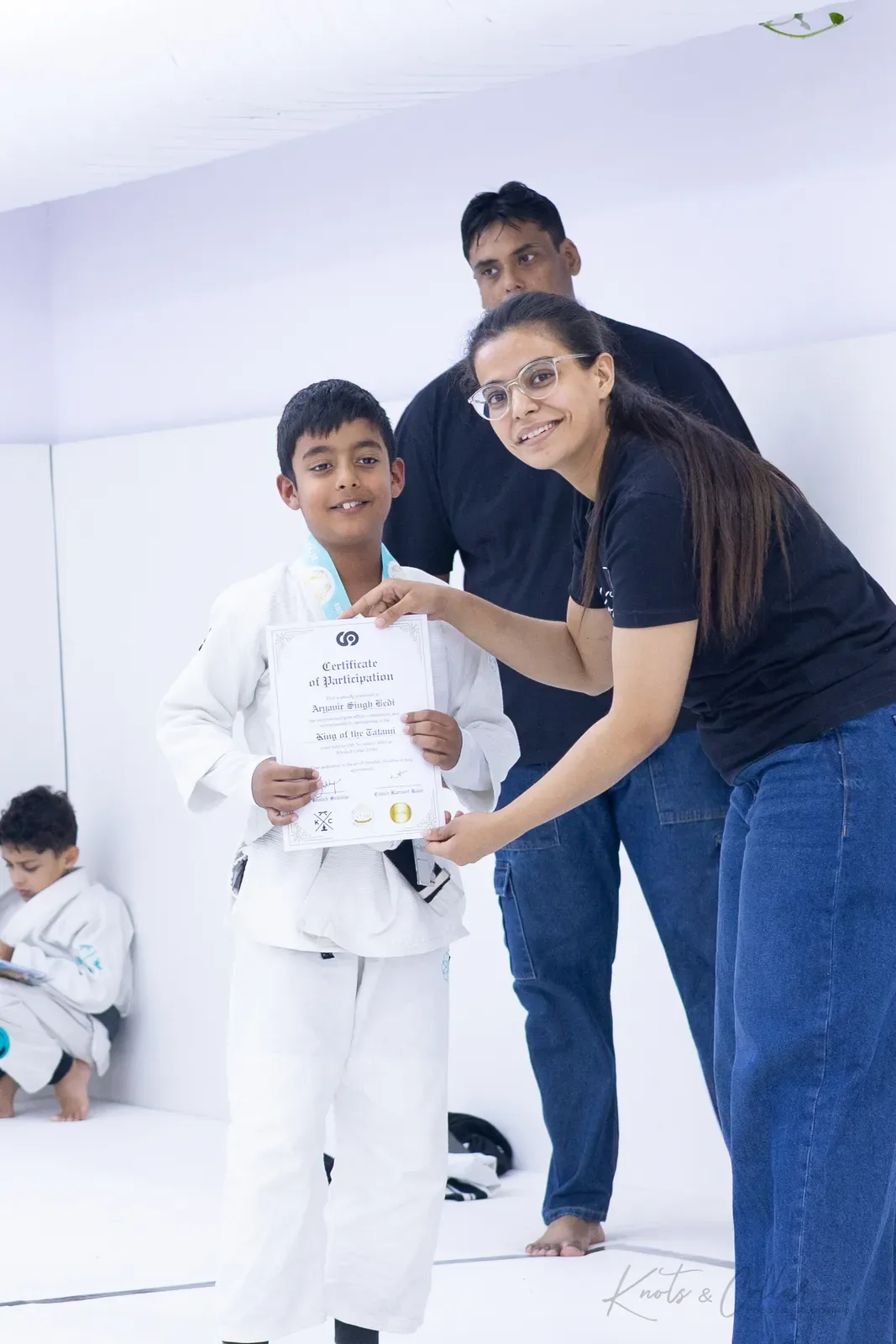 Kids competing at King of the Tatami (November 2025) at Knots & Collar, Defence Colony, New Delhi, India