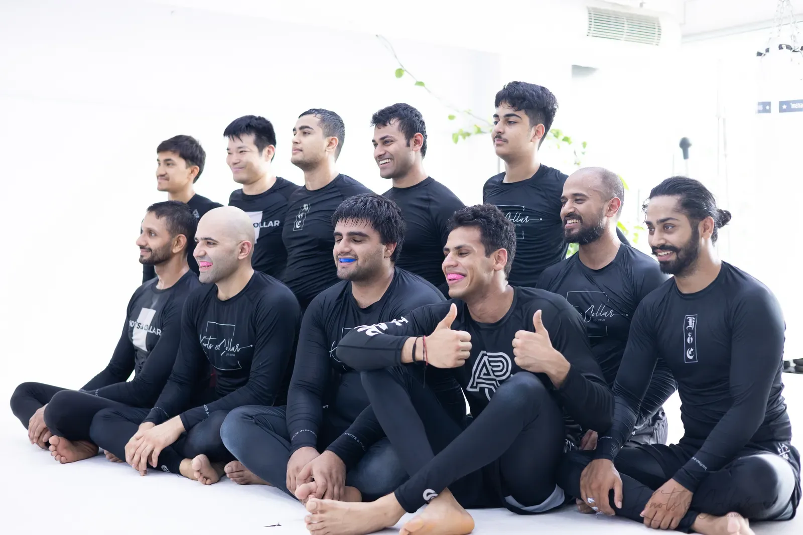 A group photo at Knots & Collar, the BJJ studio in Defence Colony, New Delhi, India