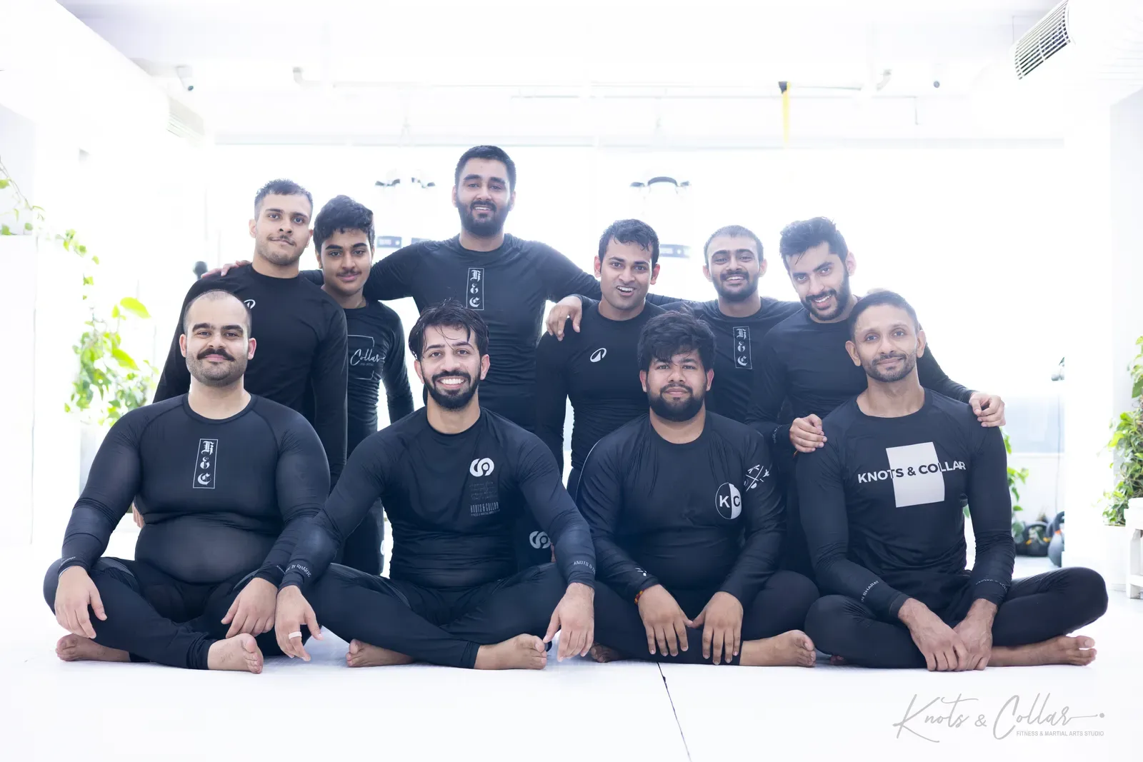 A group photo at Knots & Collar, the BJJ studio in Defence Colony, New Delhi, India