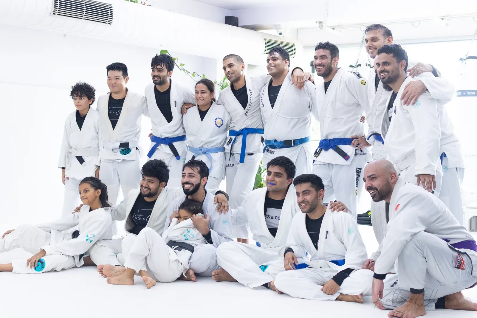 A group photo at Knots & Collar, the BJJ studio in Defence Colony, New Delhi, India