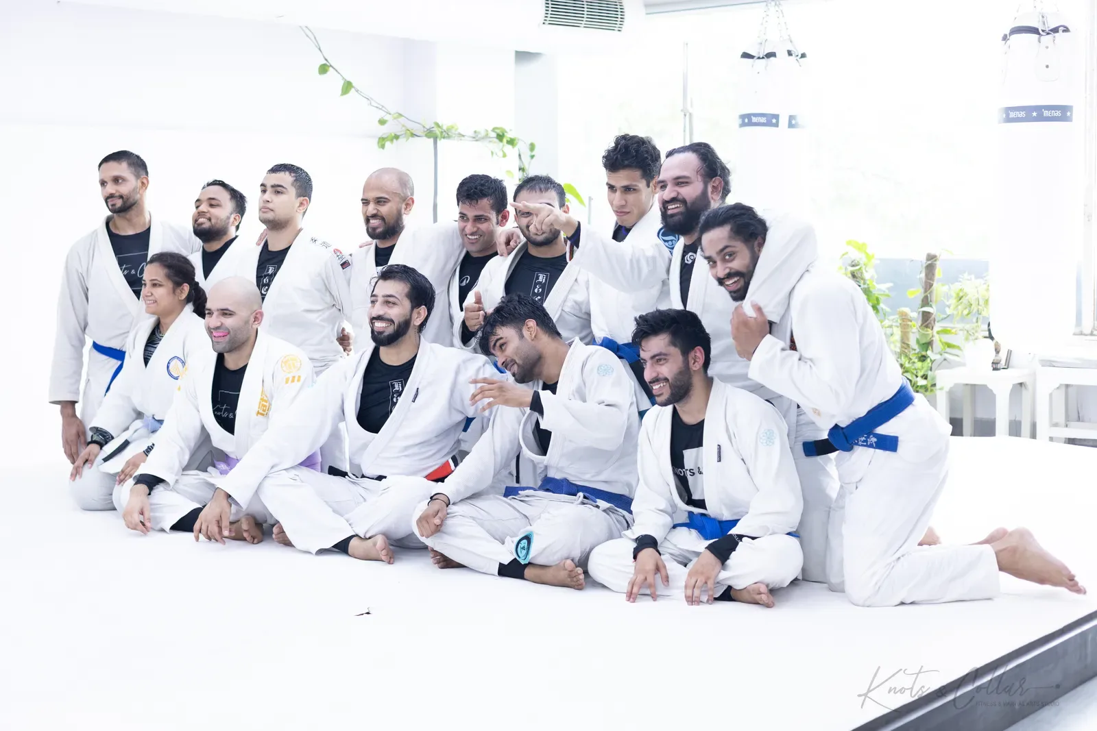 A group photo at Knots & Collar, the BJJ studio in Defence Colony, New Delhi, India