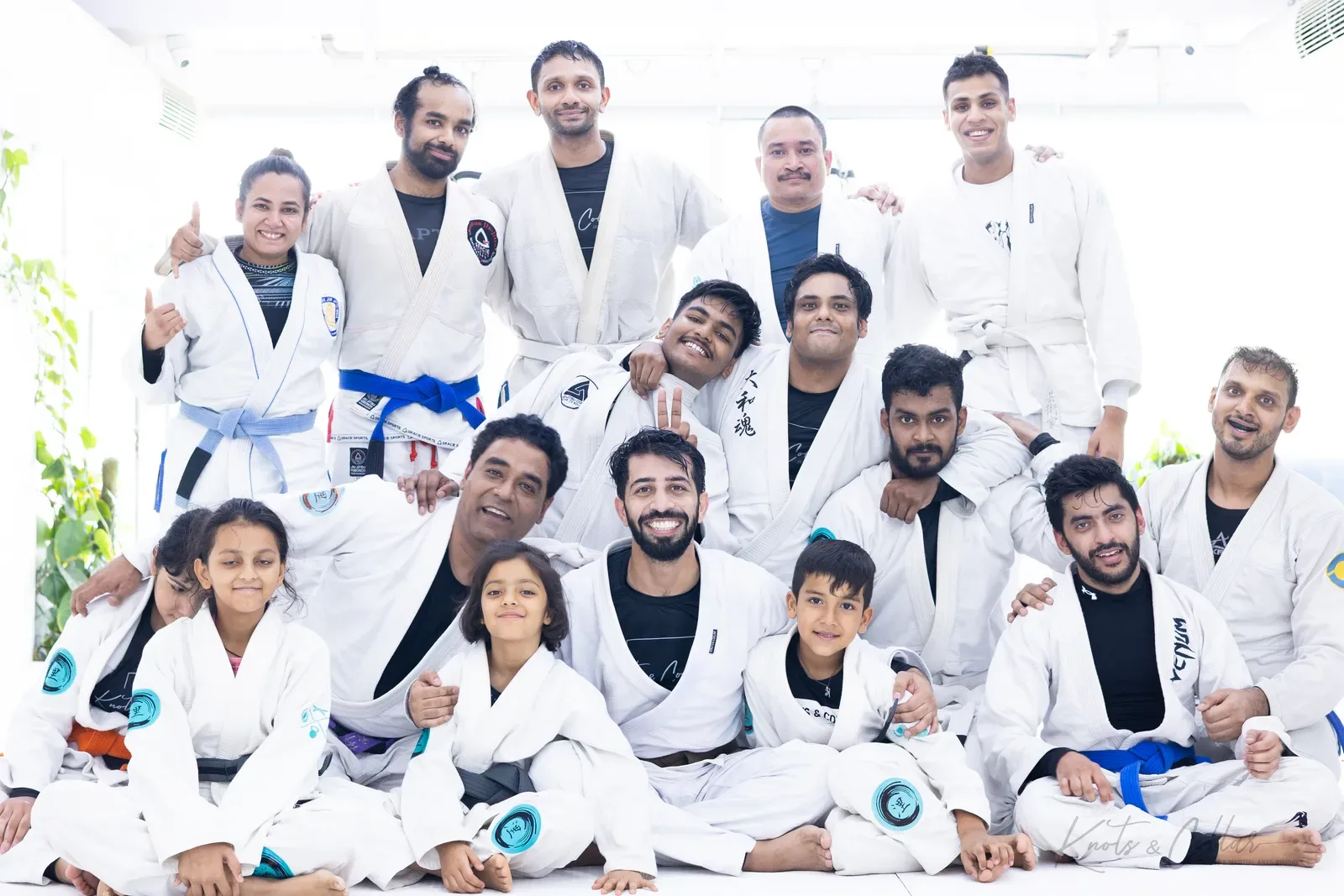 A group photo at Knots & Collar, the BJJ studio in Defence Colony, New Delhi, India