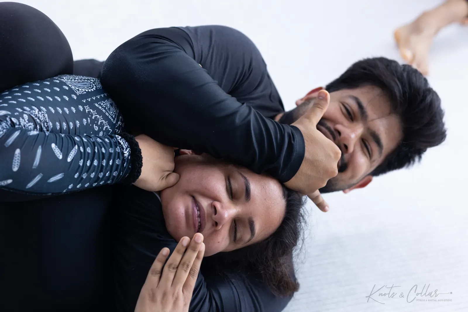 A no-gi jiu-jitsu session at Knots & Collar, Defence Colony, New Delhi, India
