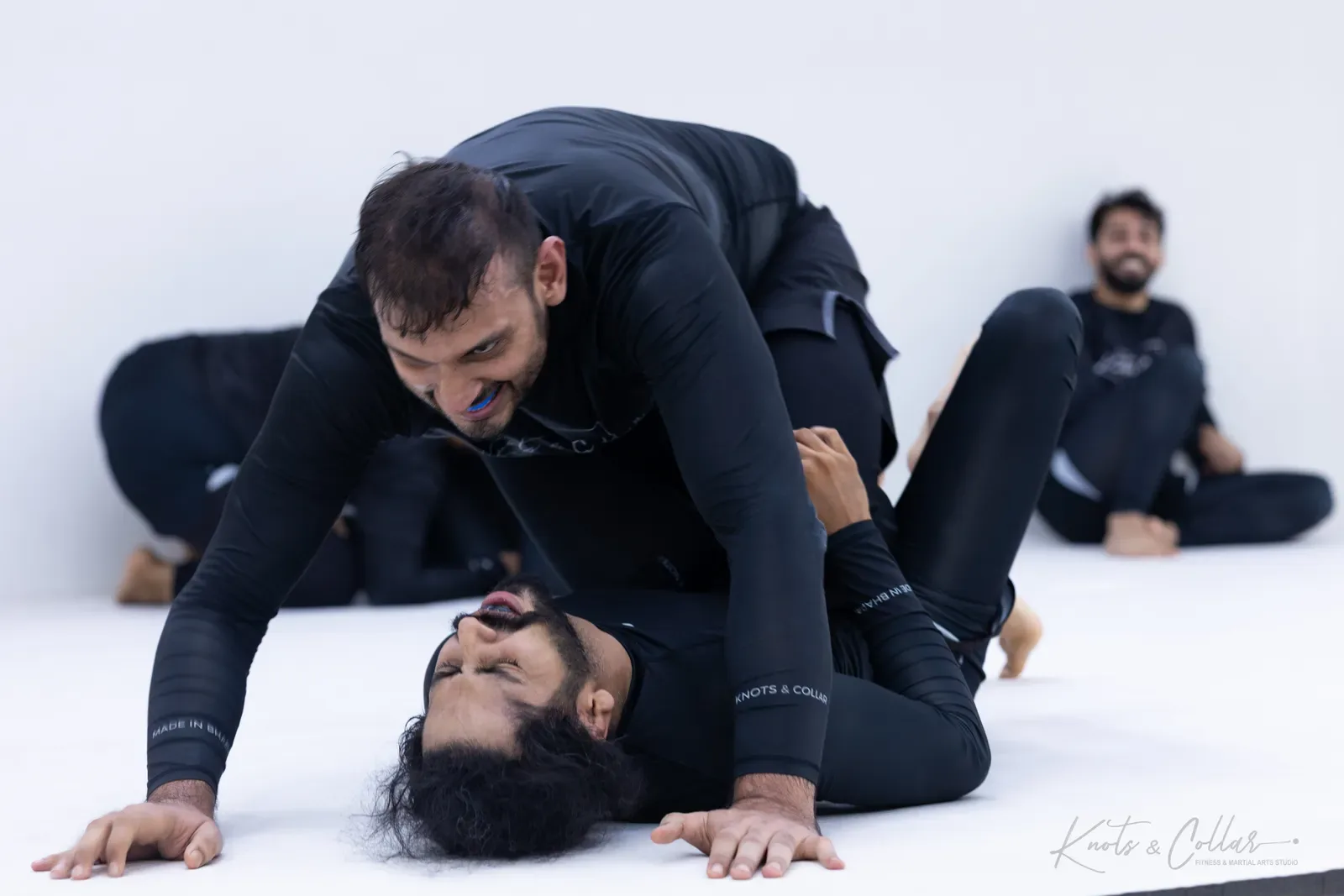 A no-gi jiu-jitsu session at Knots & Collar, Defence Colony, New Delhi, India
