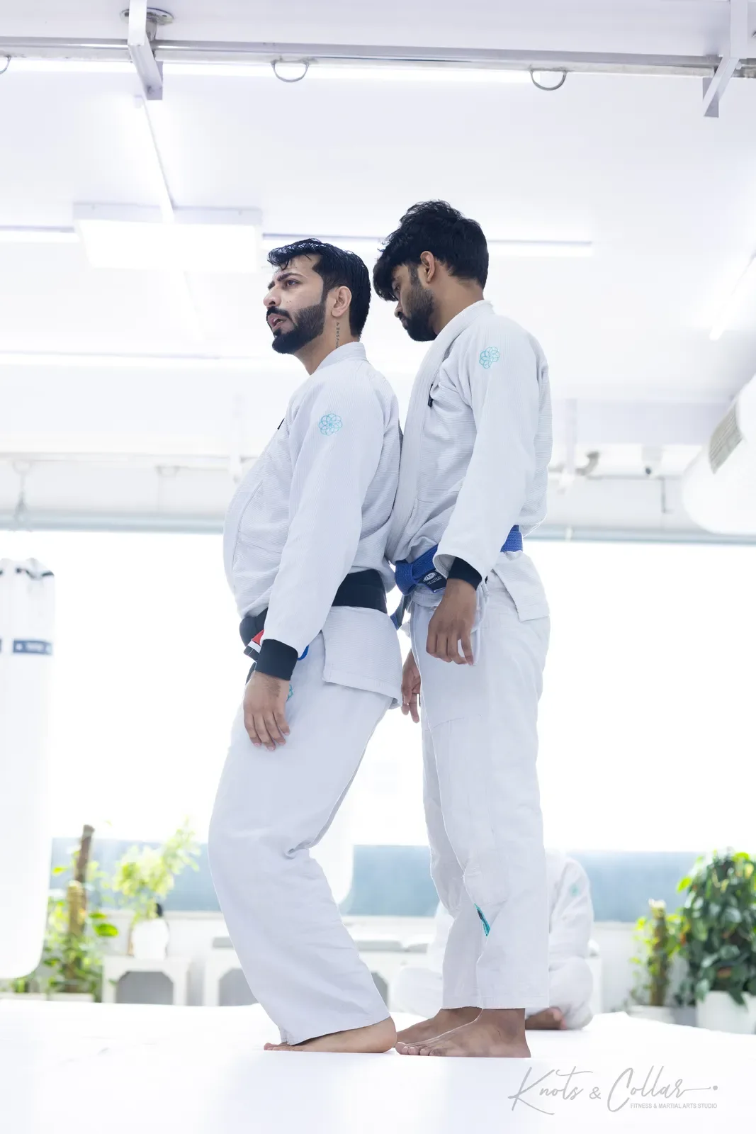 Professor Binish Sukhija, Brazilian Jiu-Jitsu black belt in India, coaching a class at Knots & Collar, Defence Colony, New Delhi