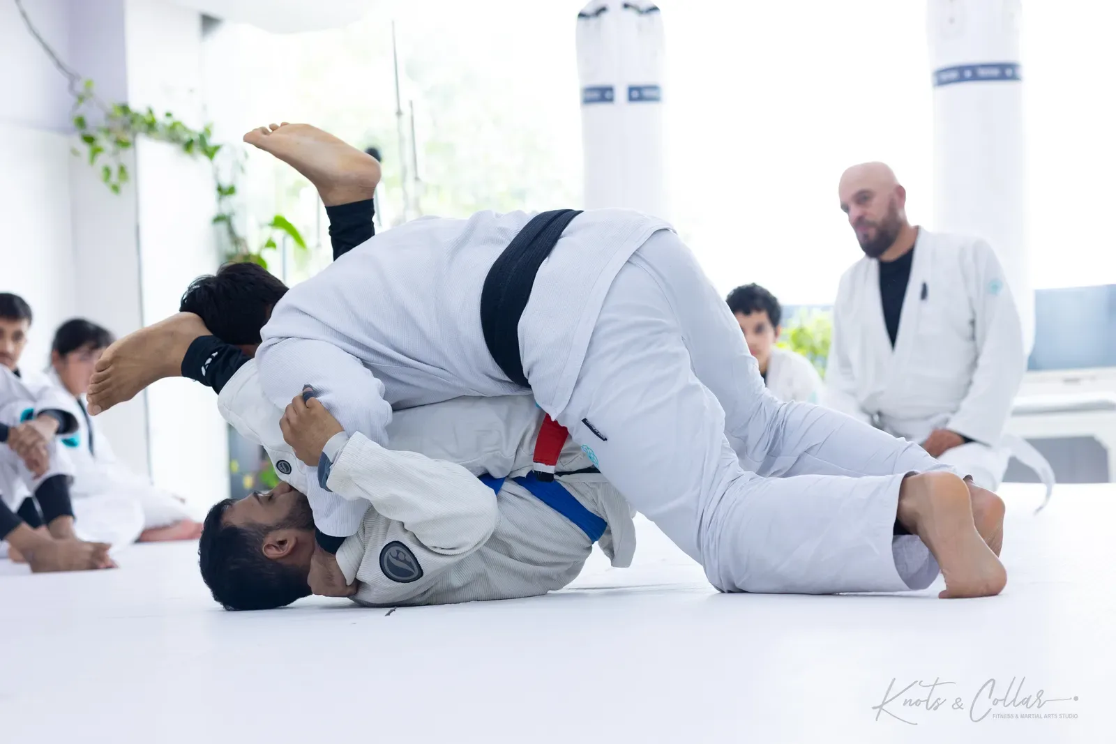 Professor Binish Sukhija, a Brazilian Jiu-Jitsu black belt in India (De La Riva lineage), teaching at Knots & Collar, Defence Colony, New Delhi