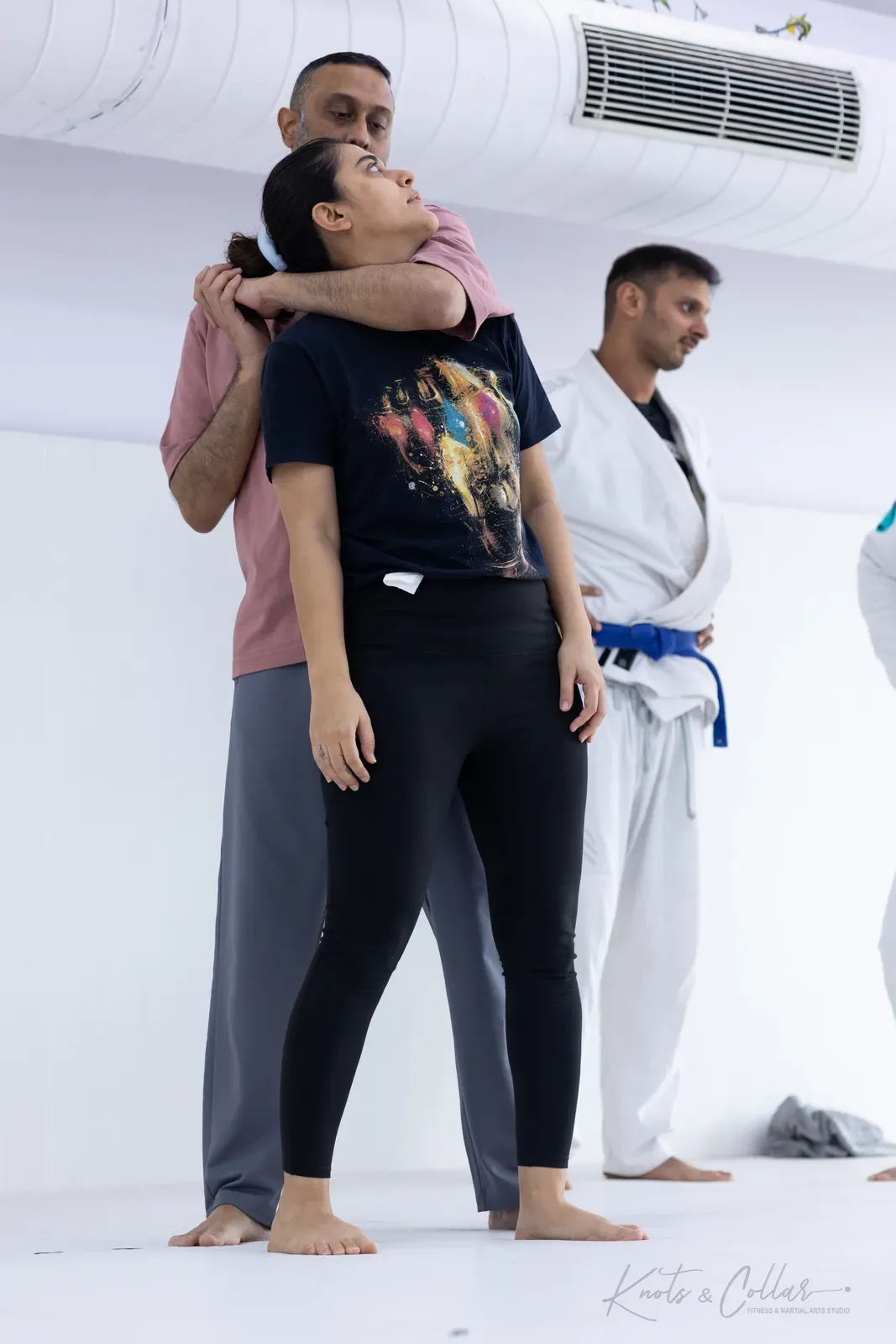 A women's jiu-jitsu class at Knots & Collar, Defence Colony, New Delhi, India